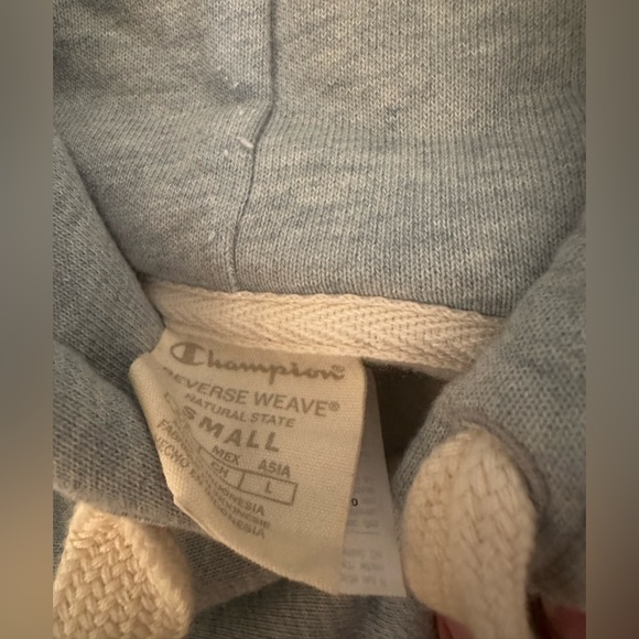 Champion Reverse Weave Natural state cropped hoodie sweatshirt size small - Picture 3 of 4